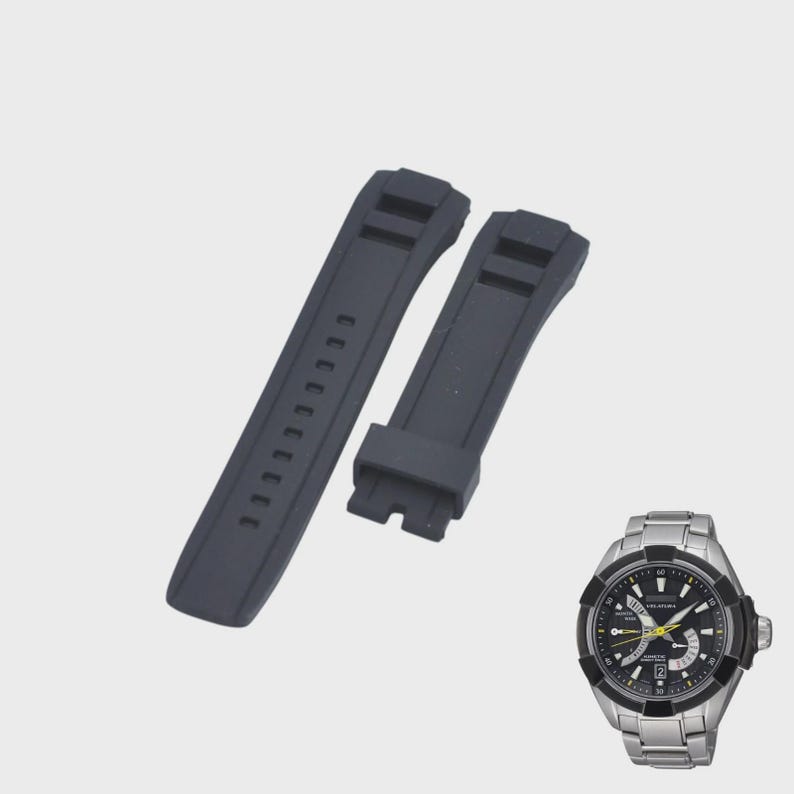 22mm Black Rubber Strap for Velatura SRH015P1 image 1