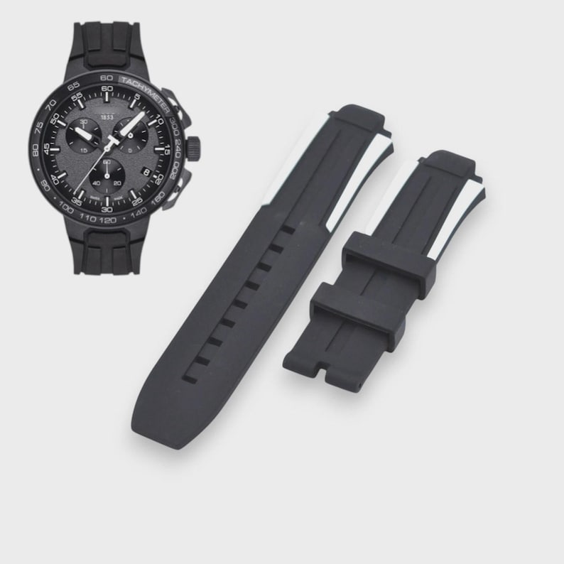 Correa de caucho negra de 19 mm para ciclismo T-Race imagen 1