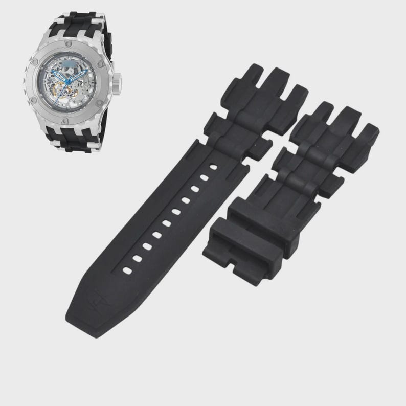 Subaqua 18904 26mm Black Rubber Watch Strap Replacement image 1
