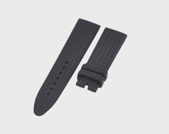 Correa de reloj de caucho negro de 21 mm compatible con Mille Miglia