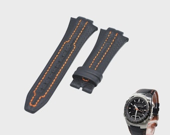 Sportura SNJ007P1 15mm Black Leather Watch Strap Replacement Band