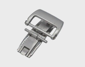 Cierre desplegable de acero inoxidable de color plata de 20 mm compatible