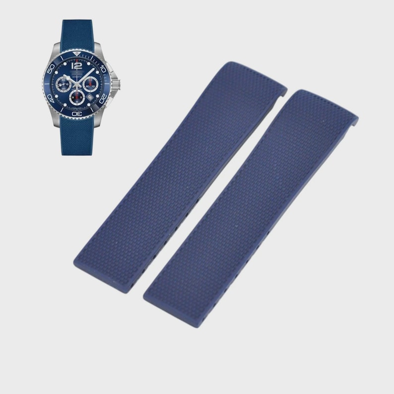 21mm Blue Rubber Watch Strap for L682155920 HYDROCONQUEST L3.883.4 Replacement Band image 1