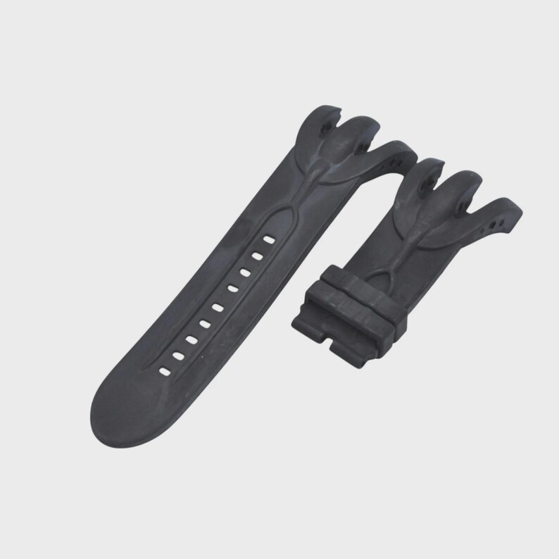 Correa de reloj Venom 10833 de caucho negro de 36 mm: correa deportiva de repuesto para reloj de pulsera. imagen 2