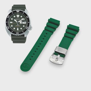22 mm groene rubberen band voor Prospex SRPE05 afbeelding 1
