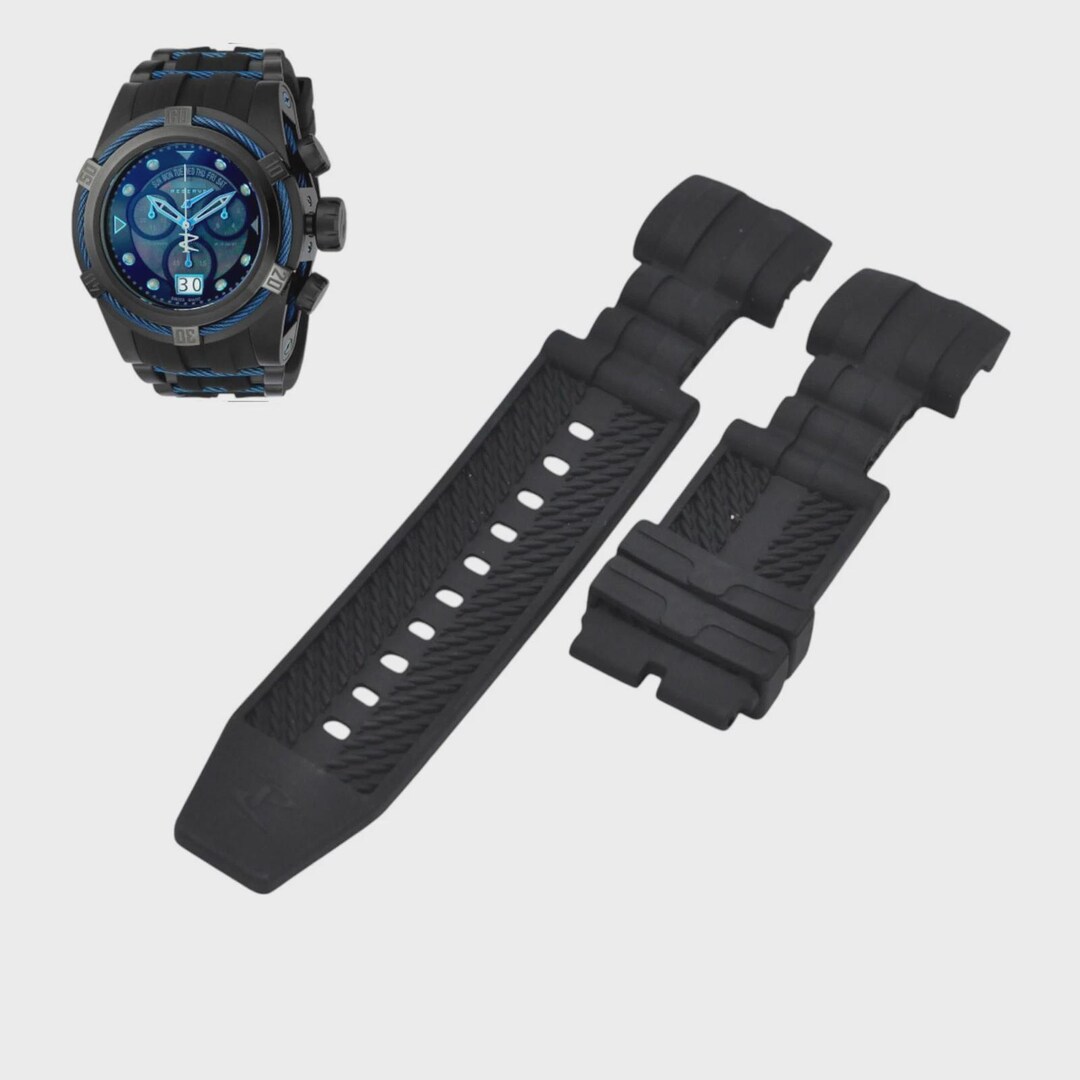 Bolt 90008 26mm Black Rubber Watch Strap – Sport Replacement Wristwatch ...