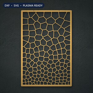 Voronoi DXF SVG Laser Cut File, Decorative Metal Screen Panel, Privacy Screen Wall Art for Plasma and CNC