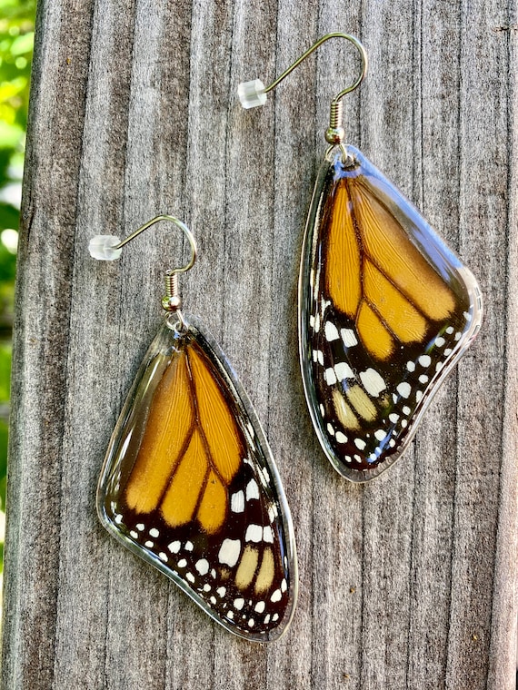 Boho Style Monarch Butterfly Hoop Earrings - Handcrafted Statement Jew –  Silk Butterflies