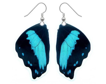Real Butterfly Wing Earrings - Papilio Bromius - Butterfly Gift, Nature Theme Jewelry