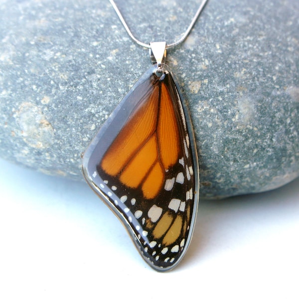 Real Monarch Butterfly Wing Necklace | Monarch Forewing | Butterfly Necklace | Butterfly Wing Jewelry | Gift For Her | Monarch Necklace