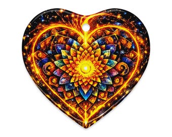 Cosmic Heart Ceramic Ornament