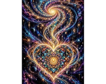 The Fractal Heart - Galaxy of Consciousness Poster