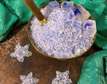 Ancient Blue Mineral Salt • Gourmet Coarse Crystals • Rare Natural Finishing Salt
