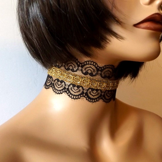 Gold fabric deals choker