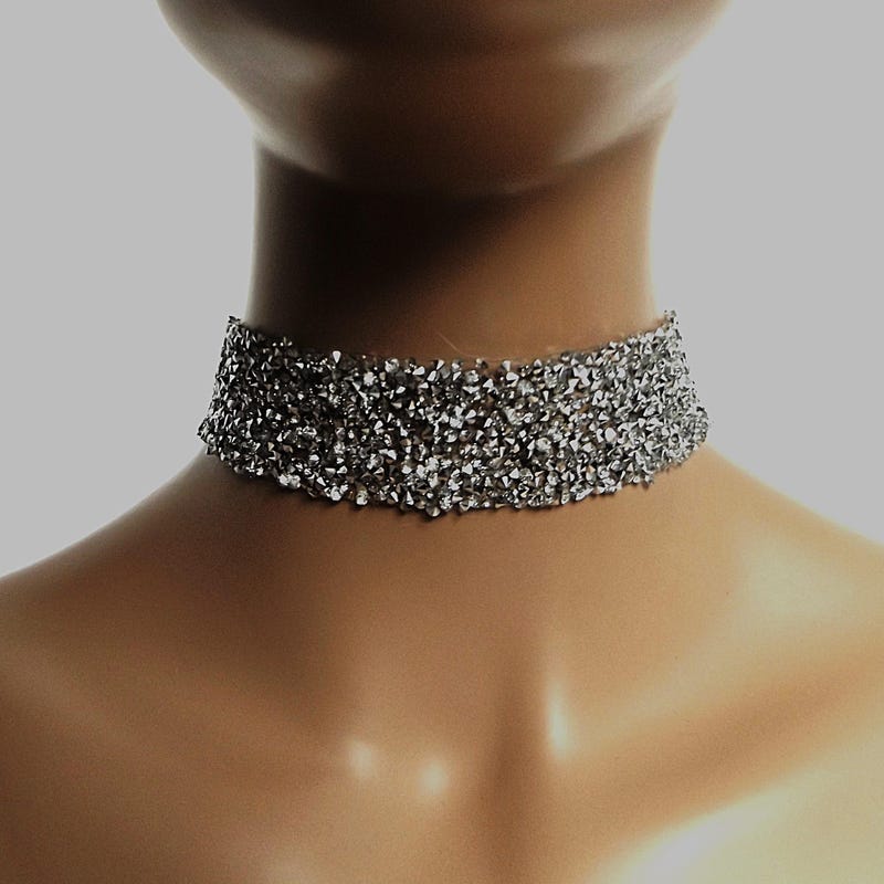 Hollywood Deco Rhinestone Buckle Choker main image 1