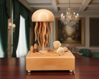 木製のクジラのオートマタ彫刻｜手作りの海のキネティックアート｜動く