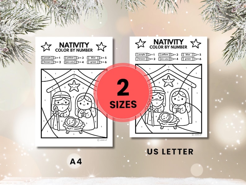 Nativity Bible Coloring Page Printable, Nativity Activity Sheet, Color ...