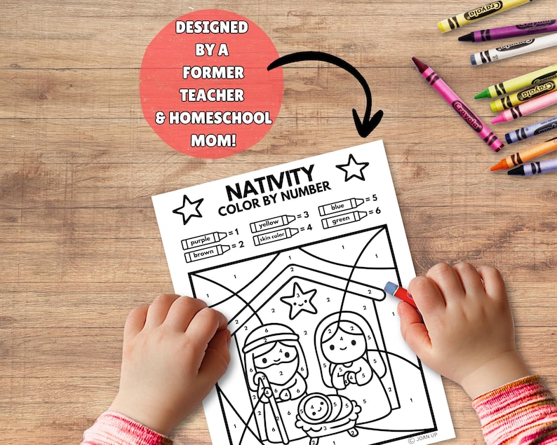 Nativity Bible Coloring Page Printable, Nativity Activity Sheet, Color ...