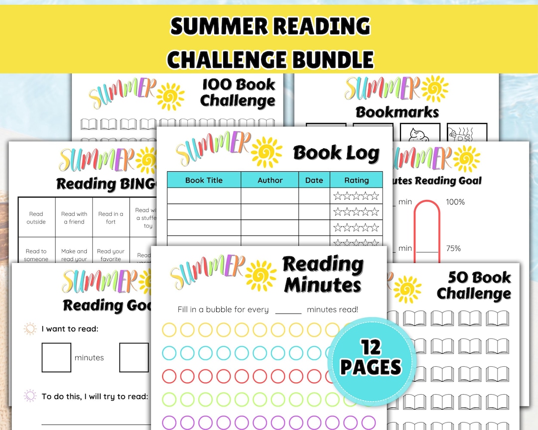 Summer Reading Challenge Bundle, Book Challenge, Kids Summer Reading ...