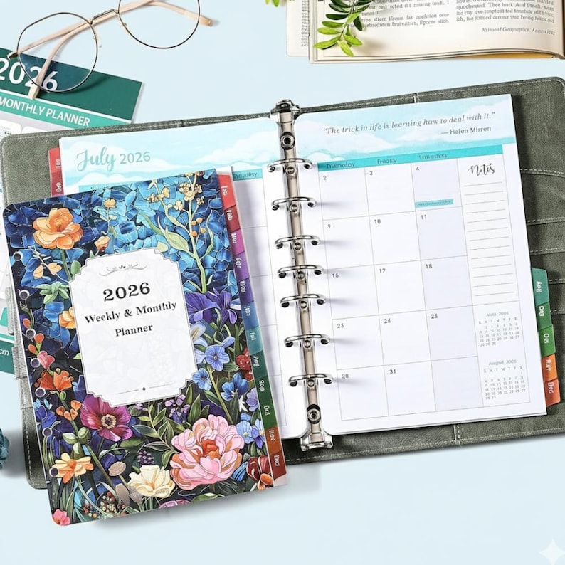 2026 Planner Refills - 7-hole Punched Planner With Colorful Tabs, JAN ...