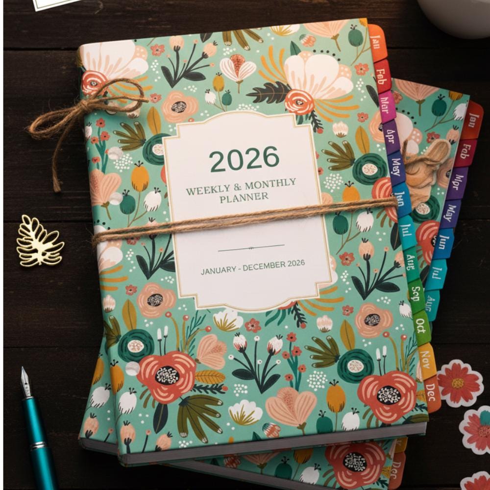 2026 Planner Refills - 7 Punched Holes 2026 Weekly Monthly Planner ...