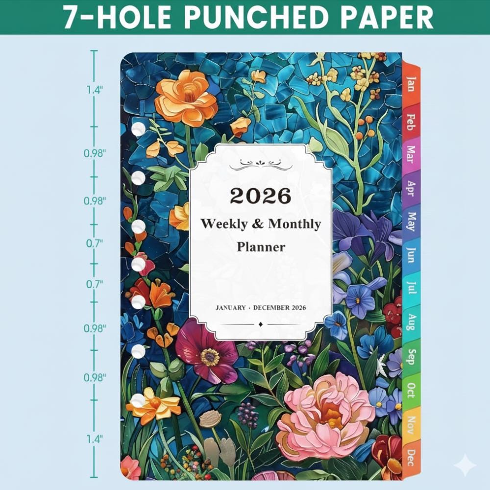 2026 Planner Refills - 7-hole Punched Planner With Colorful Tabs, JAN ...