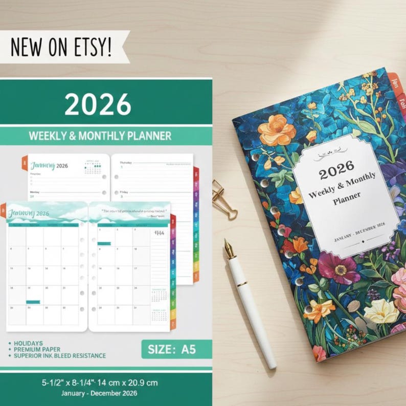 2026 Planner Refills - 7-hole Punched Planner With Colorful Tabs, JAN ...