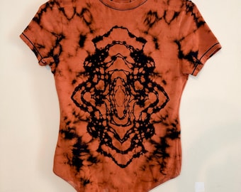 Handmade Reverse Dye Bodysuit | Serenity Diamond | Womans Large