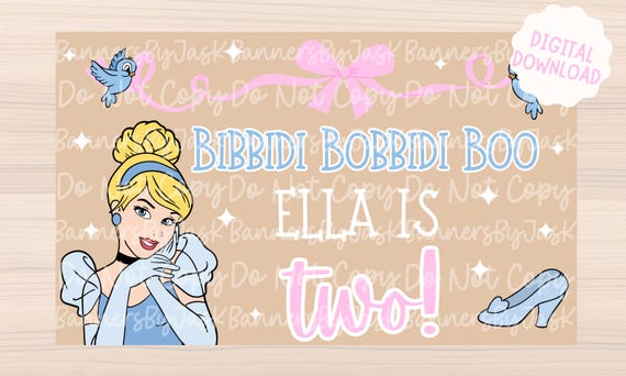 Bibbidi Bobbidi Two Banner Template | DIGITAL FILE | Editable Canva Banner