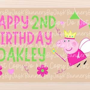 Peppa Pig Banner Vorlage | Canva Vorlage | DIGITALE DATEI
