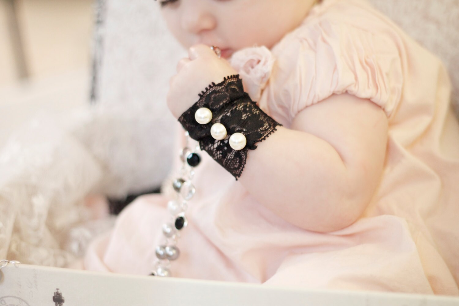 Fingerless Gloves With Lace Cuffs - Elbow Length, Synthetic Leather, Unisex Hand & Arm Accessories