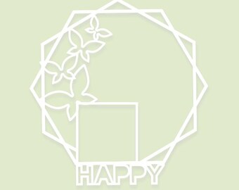 Happy cut file (svg dxf png ) for Silhouette & Cricut, digital scrapbooking, card making, paper cutting, decals, DIY.