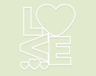 Love cut file (svg dxf png ) for Silhouette & Cricut, digital scrapbooking, card making, paper cutting, decals, DIY.