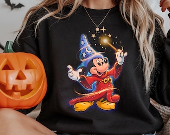 Fantasia Sorcerer Mickey Hoodie - Disney Retro Wizard Shirt