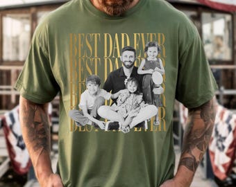 Personalized Dad Vintage Photo Shirt, Custom Fathers Day Shirt With Kids Photo, Funny Dad Shirt, Best Dad Ever Tee, Gift For New Dad