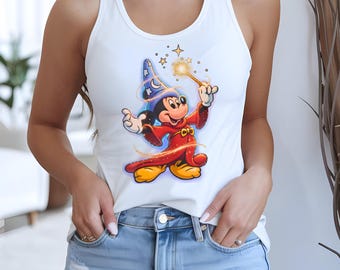 Sorcerer Mickey Tank Top - Disney Fantasia Style, Comfortable Fit
