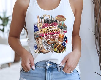 Texas Just Married Tank Top: Western Bride, Cowboy Boots