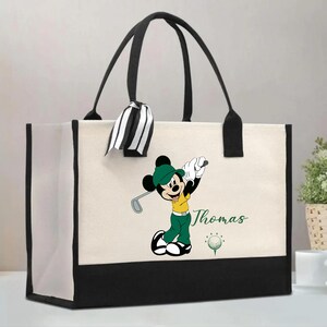 golf totebag, golf tournament bag, epcot golf ball, golf bag for dad, golf tournament, golf bag, golf lover gift, magic kingdom shirt, mickey bag, happy fathers day, golf mickey bag, mickey golf ball bag, disneyland totebag