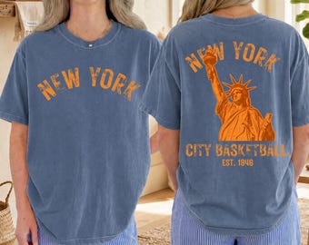 New York Basketball T-Shirt, Retro NY BBall Streetwear