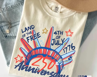Comfort Colors® 250th Anniversary Shirt for 4th of July TShirt for Independence Day Tee