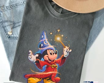 Comfort Colors Fantasia Sorcerer Mickey Shirt, Walt Disney Fantasia Mickey Shirt, Fantasia Mickey Tee, Disneyland Trip, Fantasmic Shirt