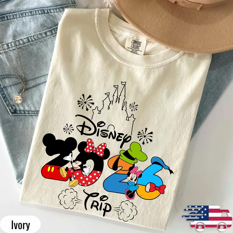 2026 Disney family Vacation Matching Trip Shirts: Epcot Girls Disneyworld Trip shirt, Cartoon Theme Park Inspired Design Custom Travel Tees image 1