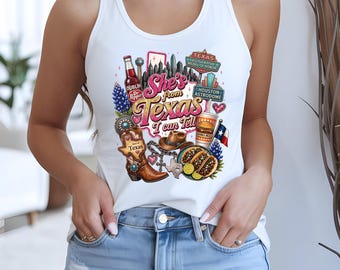 She's From Texas I Can Tell Tank Top, Texas Native Southern Charm Cowgirl Tank Top