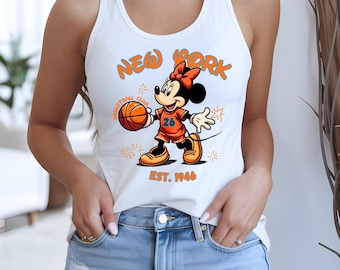 Disney New York Basketball T-Shirt, Retro NY BBall Streetwear