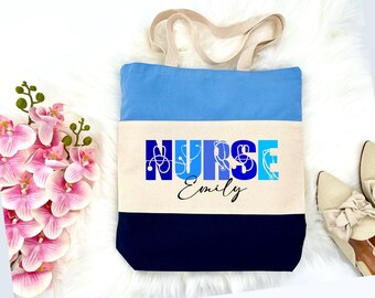 Custom Nurse Tote Bag - Personalized with Name, Several Colors
