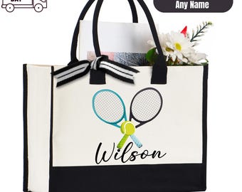 Personalized Tennis Tote Bag, Custom Name Gift
