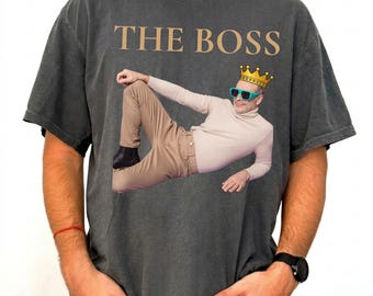 Custom Photo Shirt The Boss The Real Boss Matching Family Tshirts Personalized Face Tee Funny Father's Day Gift Graphic Print Birthday Shirt