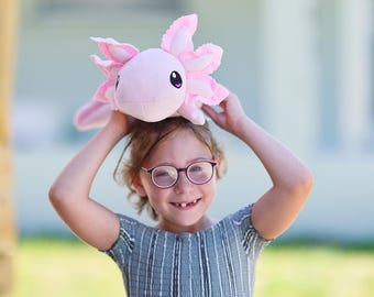 0.9kg Weighted Realistic Axolotl Plush - Recycled Plastic