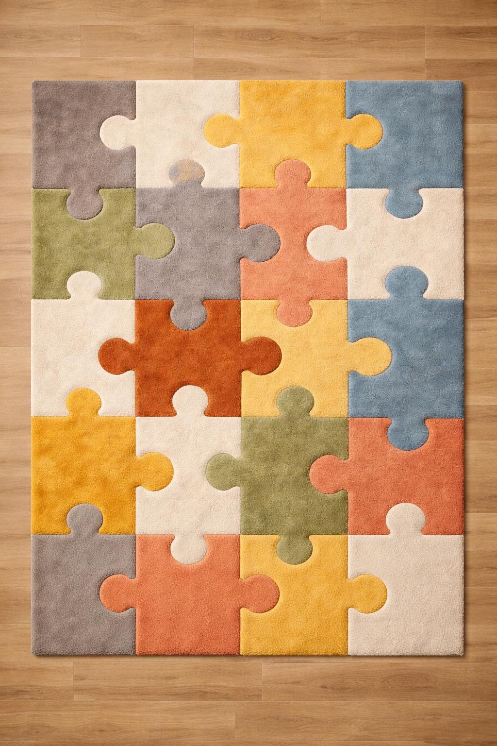 Modern Puzzle Rug Handmade Puzzle Piece Rug – Modern Tufted Area Carpet - Etsy