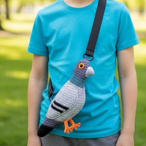 Crochet Pigeon Bag Pattern – Amigurumi Bird Crossbody PDF – Funny Animal Purse Tutorial